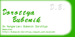 dorottya bubenik business card